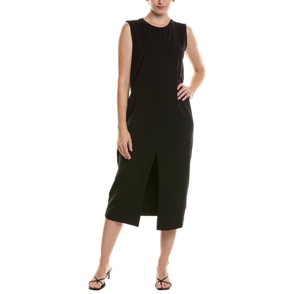Eileen Fisher Womens  Solid Midi Dress, Black